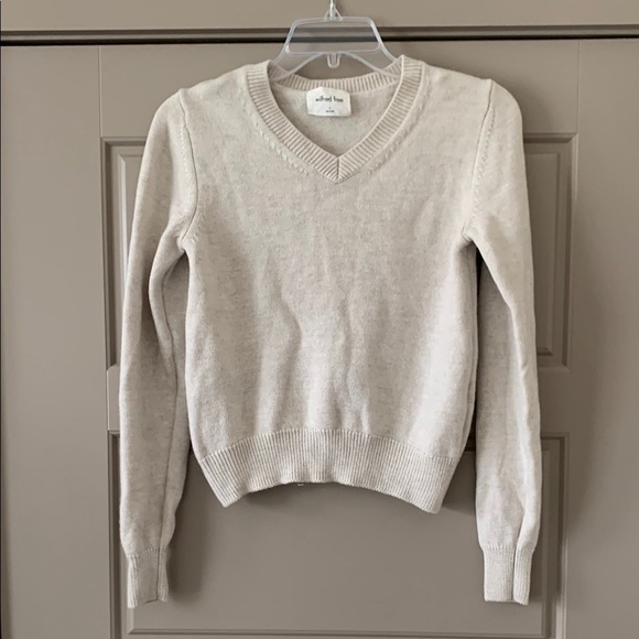 Aritzia Sweaters - WILFRED FREE ARITZIA 100% MERINO WOOL CREW CREAM SWEATER SMALL